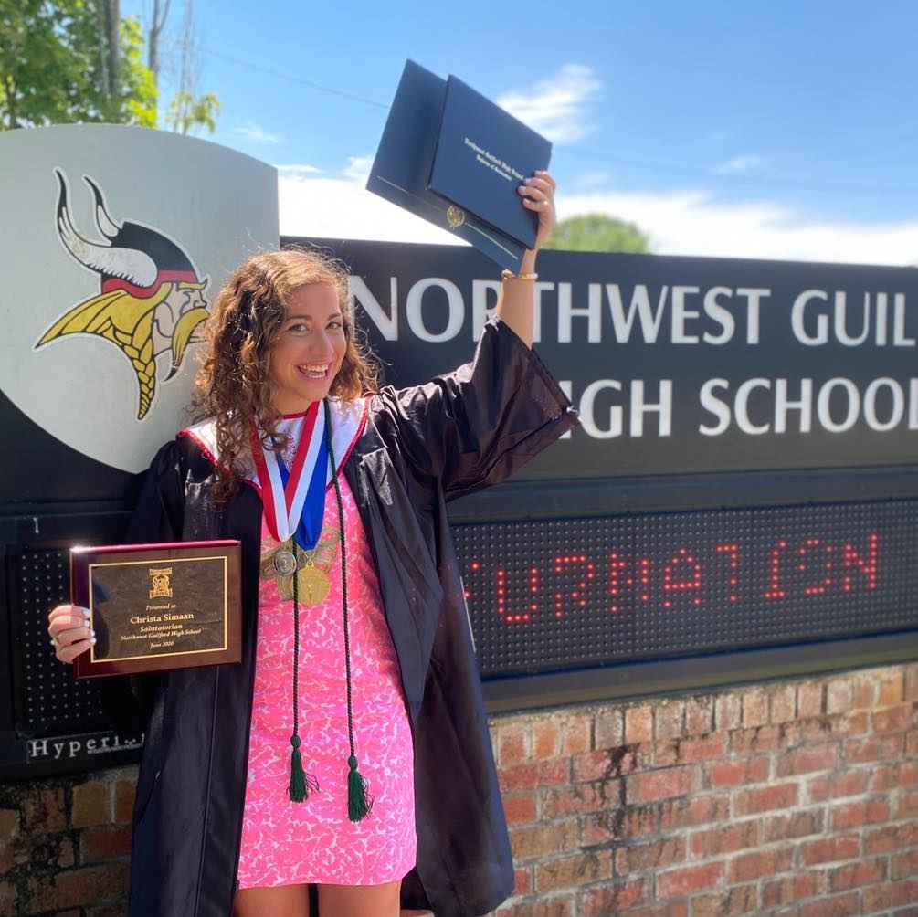 Girl showing her achievement